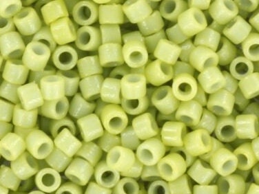 Miyuki Delica beads duracoat opaque fennel, 5g 11/0 DB2123, cylindrical beads, light green Miyuki, DB 2123, Delica opaque green