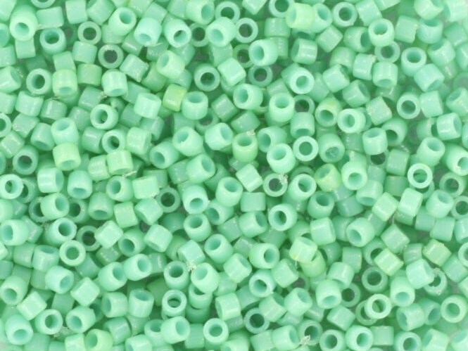 Miyuki Delica beads duracoat opaque sea opal, 5g 11/0 DB2125, cylindrical beads, aqua green Miyuki, DB 2125, Delica opaque green