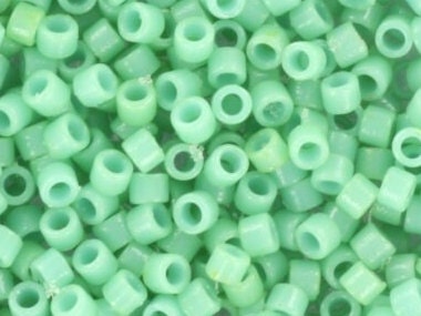 Miyuki Delica beads duracoat opaque sea opal, 5g 11/0 DB2125, cylindrical beads, aqua green Miyuki, DB 2125, Delica opaque green