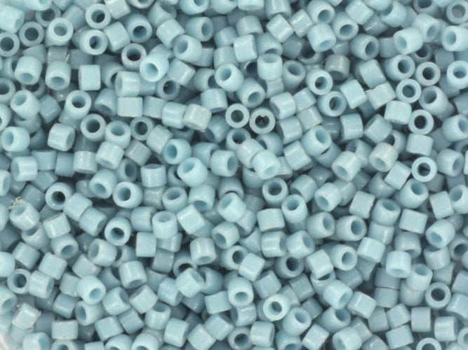 Miyuki Delica beads duracoat opaque moody blue, 5g 11/0 DB2129, cylindrical beads, light blue Miyuki, DB 2129, Delica opaque blue