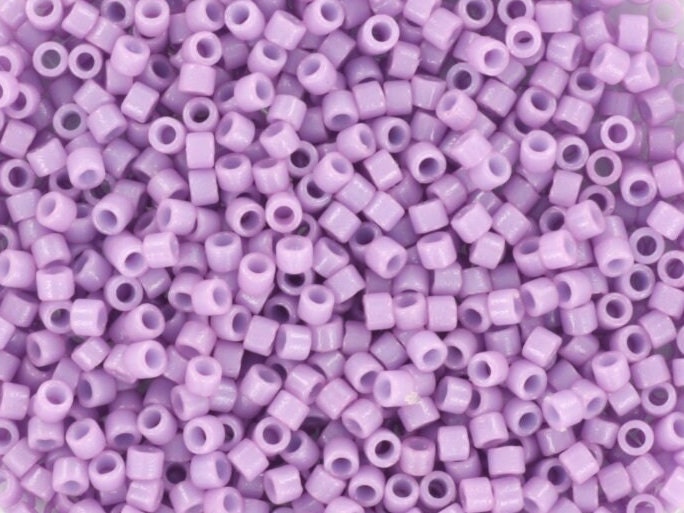 Miyuki Delica beads duracoat opaque crocus, 5g 11/0 DB2136, cylindrical beads, purple Miyuki, DB 2136, Delica opaque violet