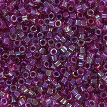 Miyuki Delica beads fancy lined magenta, 5g 11/0 DB2389, cylindrical beads, color lined purple Miyuki, color DB 2389, Delica pink