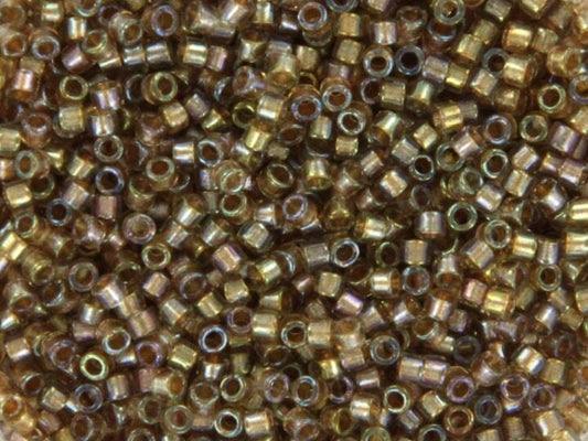 Miyuki Delica beads fancy lined moth, 5g 11/0 DB2396, cylindrical beads, color lined brown Miyuki, color DB 2396, Delica beige