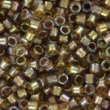 Miyuki Delica beads fancy lined moth, 5g 11/0 DB2396, cylindrical beads, color lined brown Miyuki, color DB 2396, Delica beige