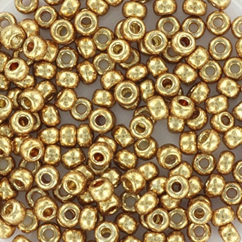 Miyuki seed beads duracoat galvanized champagne gold size 8/0 4204, round rocailles, 3mm big gold seed beads, japanese beads, glass beads