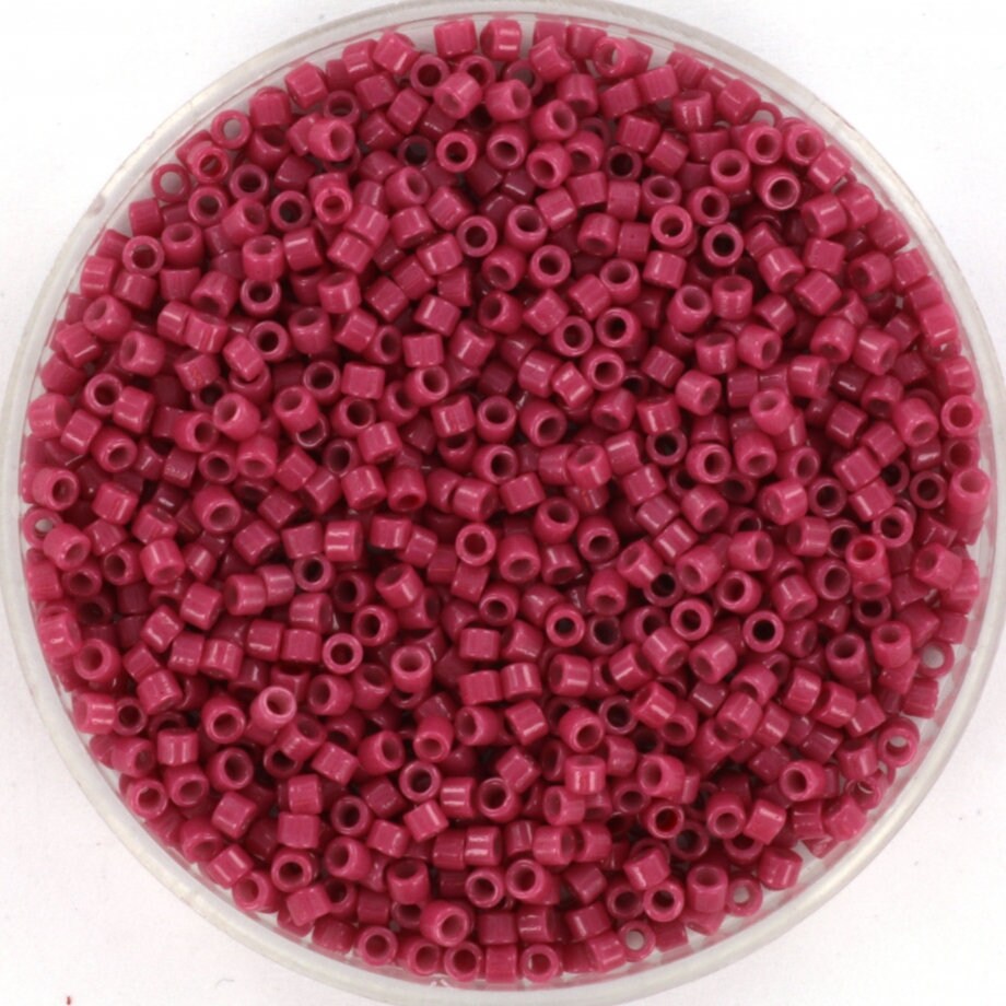 Miyuki Delica beads duracoat opaque dyed raspberry, 5g 11/0 DB2353, cylindrical beads, opaque pink Miyuki DB 2353