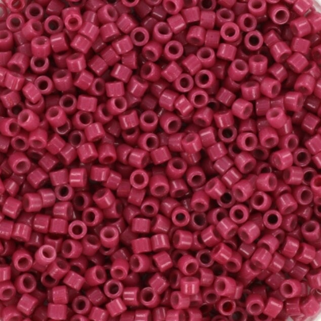 Miyuki Delica beads duracoat opaque dyed raspberry, 5g 11/0 DB2353, cylindrical beads, opaque pink Miyuki DB 2353