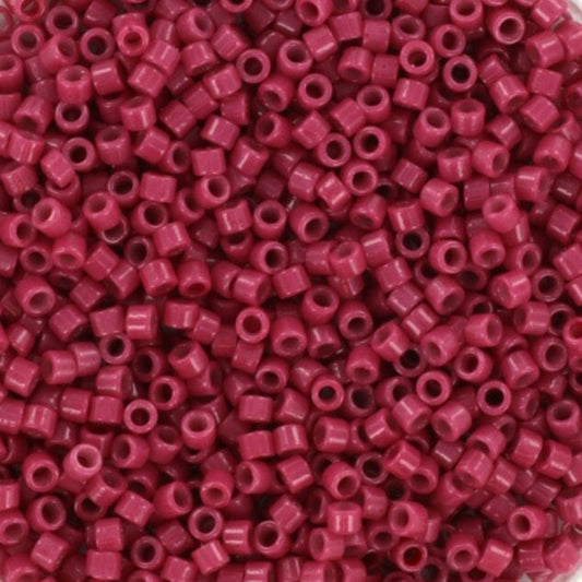 Miyuki Delica beads duracoat opaque dyed raspberry, 5g 11/0 DB2353, cylindrical beads, opaque pink Miyuki DB 2353