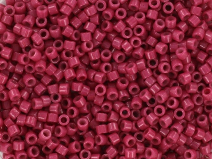 Miyuki Delica beads duracoat opaque dyed raspberry, 5g 11/0 DB2353, cylindrical beads, opaque pink Miyuki DB 2353