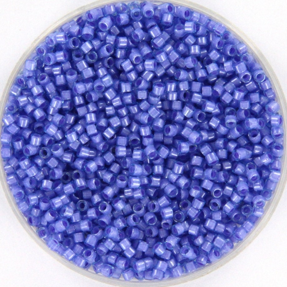 Miyuki Delica beads fancy lined lavender, 5g 11/0 DB2388, cylindrical beads, color lined violet Miyuki, color DB 2388, Delica purple