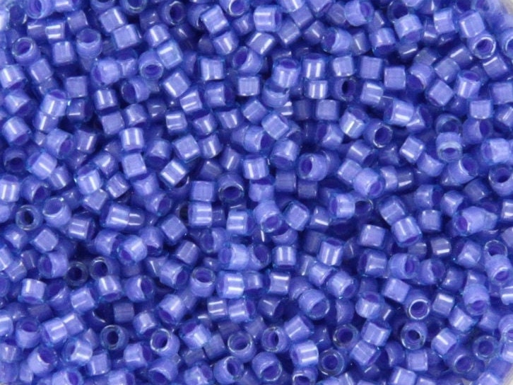 Miyuki Delica beads fancy lined lavender, 5g 11/0 DB2388, cylindrical beads, color lined violet Miyuki, color DB 2388, Delica purple