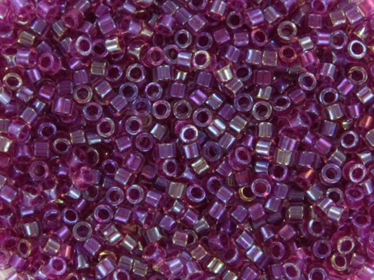 Miyuki Delica beads fancy lined magenta, 5g 11/0 DB2389, cylindrical beads, color lined purple Miyuki, color DB 2389, Delica pink