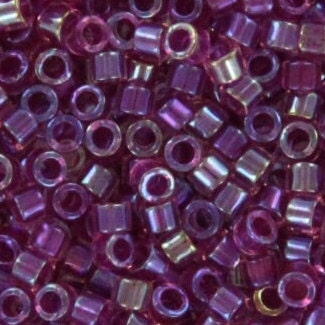 Miyuki Delica beads fancy lined magenta, 5g 11/0 DB2389, cylindrical beads, color lined purple Miyuki, color DB 2389, Delica pink