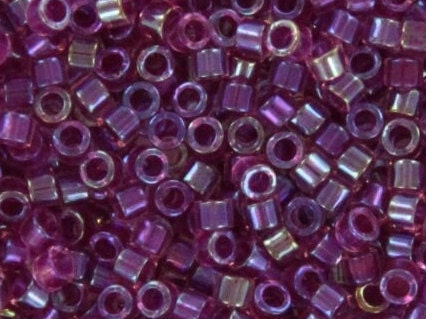 Miyuki Delica beads fancy lined magenta, 5g 11/0 DB2389, cylindrical beads, color lined purple Miyuki, color DB 2389, Delica pink