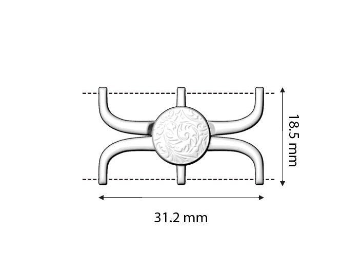 Magnetic clasp for Miyuki Delica Beads, Cymbal Elements Souda III, Gold plated, Antique brass, Silver plated, Rosé gold, clasp for bracelets