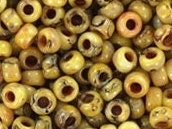 Miyuki seed beads 11/0, opaque picasso yellow 4512 10g, japanese beads, 2mm small beads, marbled beige seed beads, DIY jewelry supplies