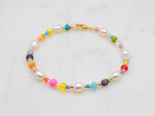 Colorful bracelet bead, freshwater pearl bracelet for women, Valentine bracelet gift, small gifts for girlfriend, gift girls