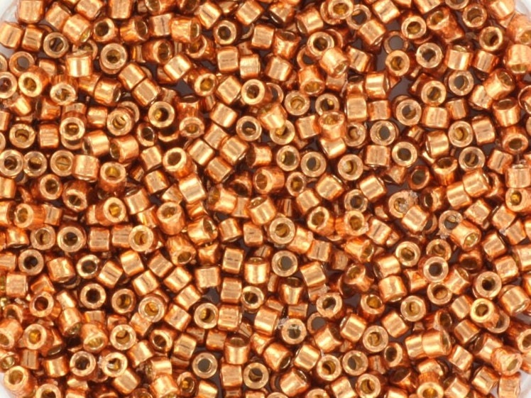 Miyuki Delica beads duracoat galvanized muscat, 5g 11/0 DB 1836, Miyuki Delica orange, metallic orange, japanese beads, Seed beads