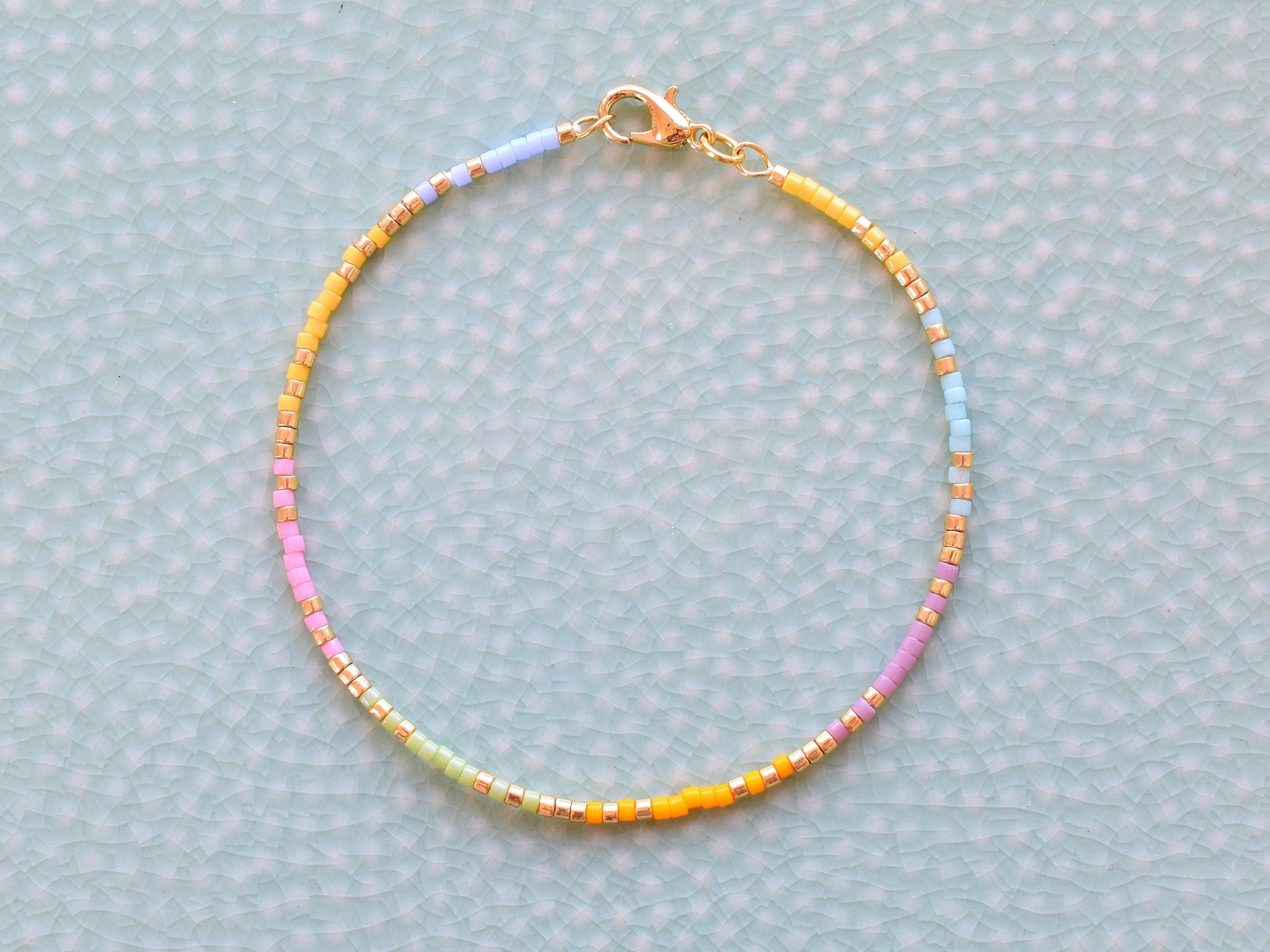 Colorful beaded bracelet mixed beads, dainty bracelet Miyuki Delica, birthday gift for best friend, friendship bracelet, rainbow bracelet