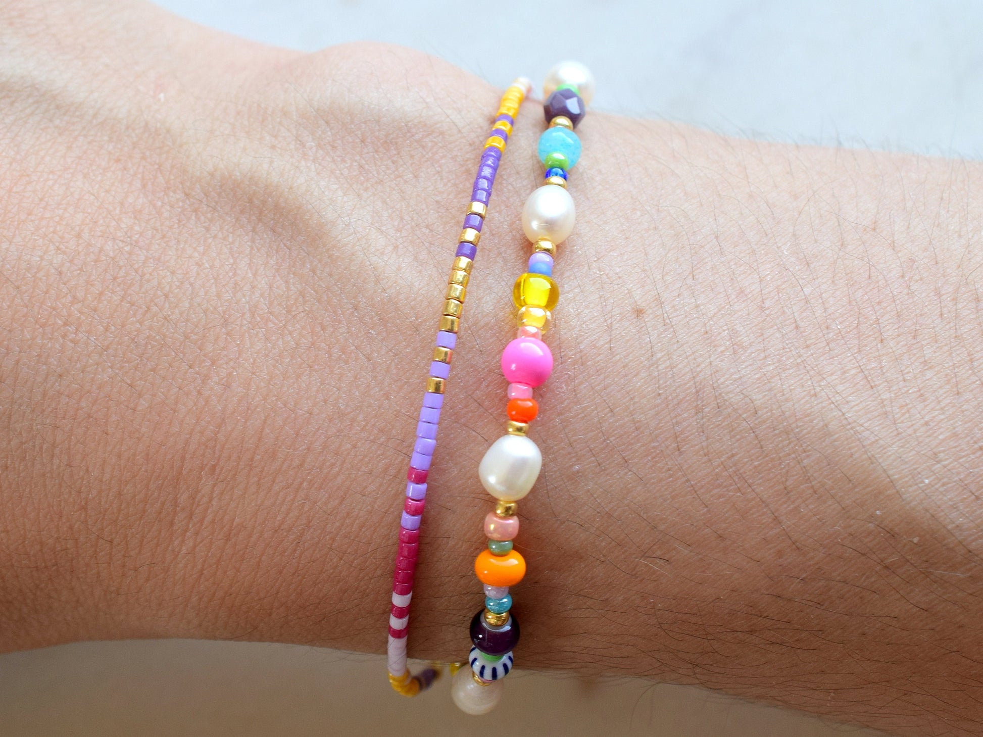 Dainty bracelet for women, Miyuki Delica bracelet, friendship bracelet, colorful bracelet beads, small gift for women friends, birthday gift