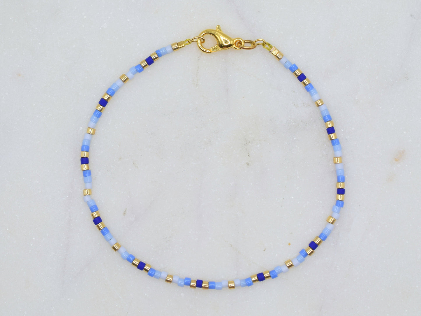 Dainty beaded bracelet, blue bead bracelet, friendship bracelet, small gifts for girlfriend, birthday gift for women, Miyuki bracelet