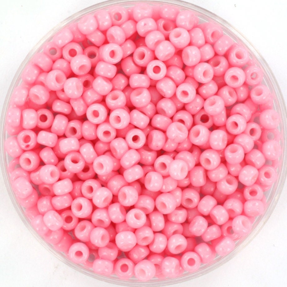 10g Miyuki seed beads 8/0, duracoat opaque light carnation 4466, japanese beads, color pink rocailles, size 8 3mm, Miyuki light pink