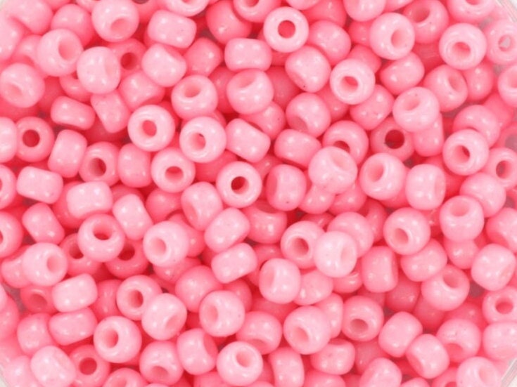 10g Miyuki seed beads 8/0, duracoat opaque light carnation 4466, japanese beads, color pink rocailles, size 8 3mm, Miyuki light pink