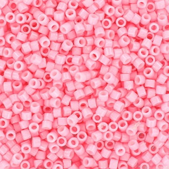 Miyuki Delica beads duracoat opaque dyed light carnation, 5g 11/0 DB 2116, cylindrical beads, light pink beads