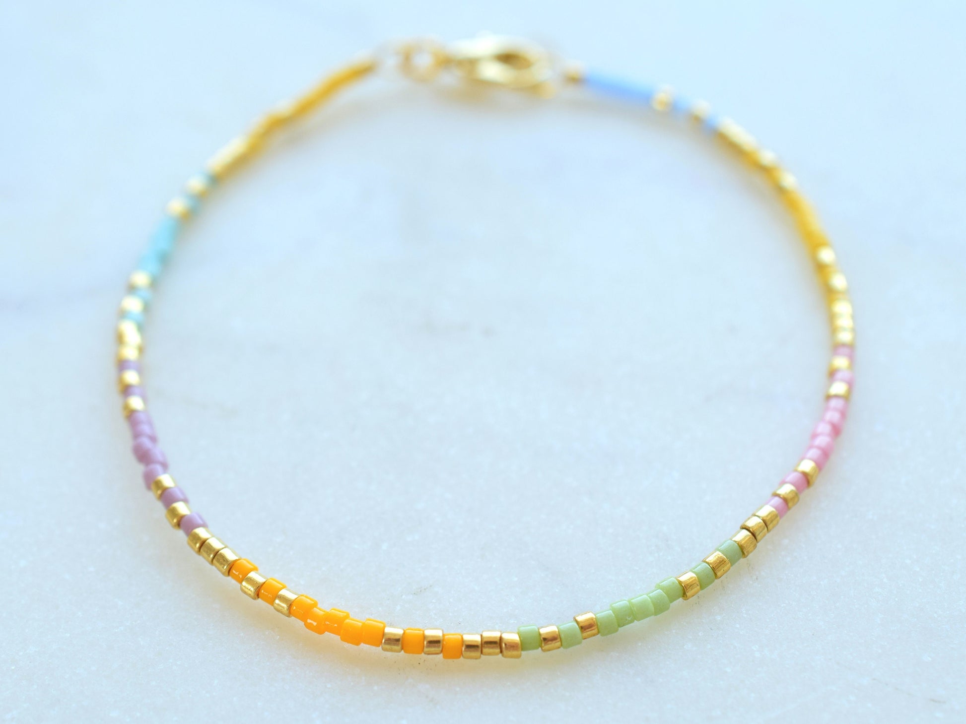 Colorful beaded bracelet mixed beads, dainty bracelet Miyuki Delica, birthday gift for best friend, friendship bracelet, rainbow bracelet