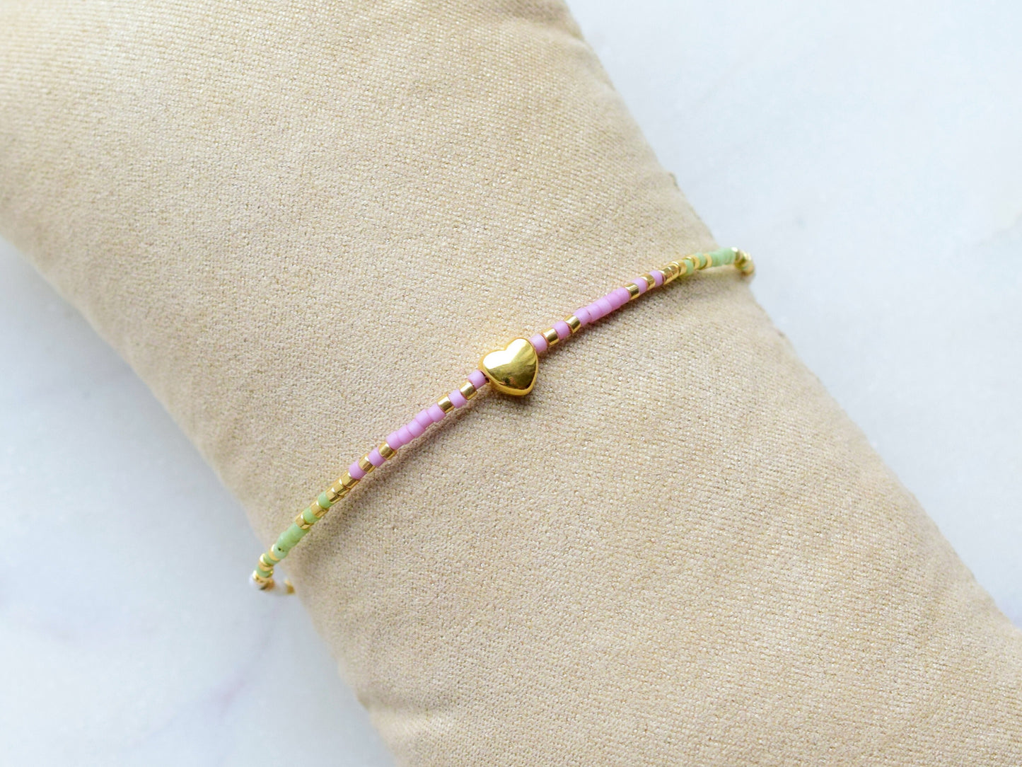 Heart bracelet charm, colorful bracelet, Miyuki bracelet, friendship bracelet, thin beaded bracelet layering, birthday gift for girlfriend