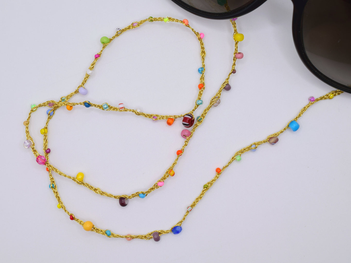 Colorful sunglasses chain, beaded glasses strap, eyewear chain, birthday gift for mom, for best friend, rainbow glasses chain