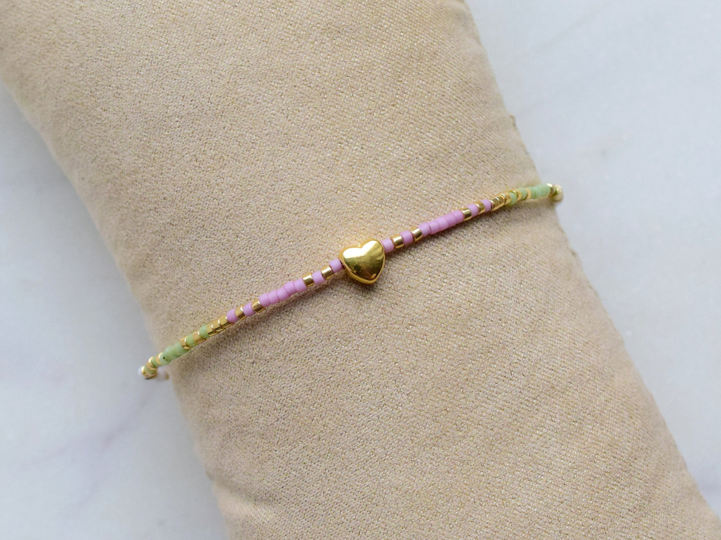 Heart bracelet charm, colorful bracelet, Miyuki bracelet, friendship bracelet, thin beaded bracelet layering, birthday gift for girlfriend