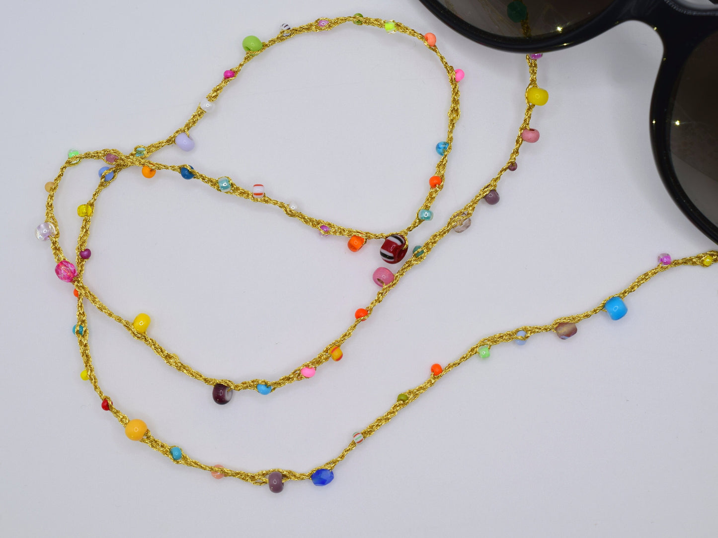 Colorful sunglasses chain, beaded glasses strap, eyewear chain, birthday gift for mom, for best friend, rainbow glasses chain