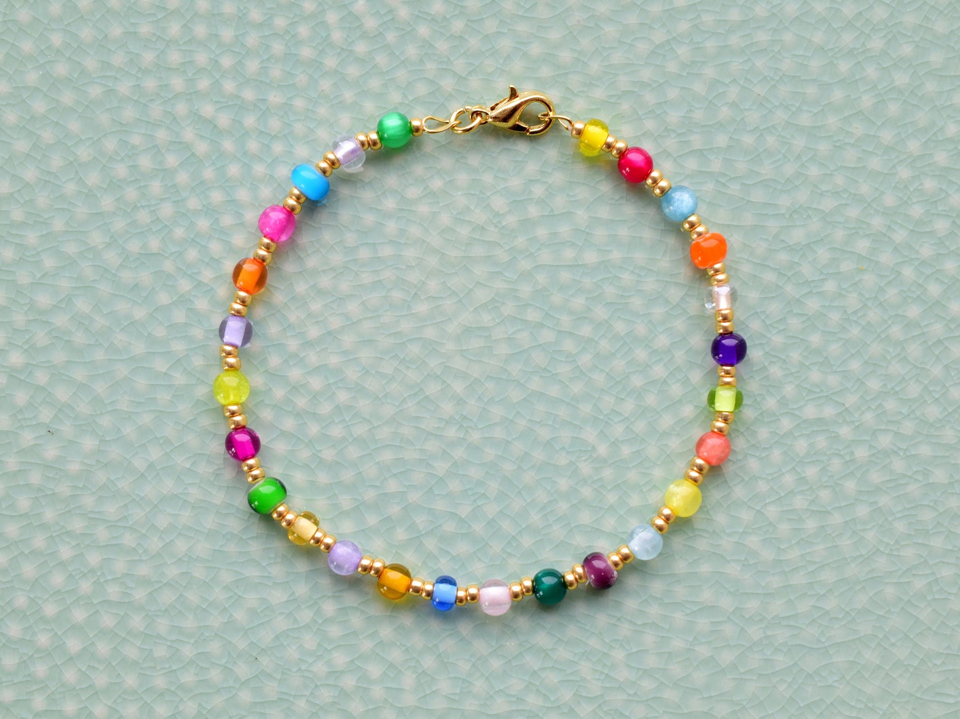 Colorful bead bracelet gold, colorful bracelet for women, mixed bead jewelry, friendship bracelet beads, birthday gift for her best friend