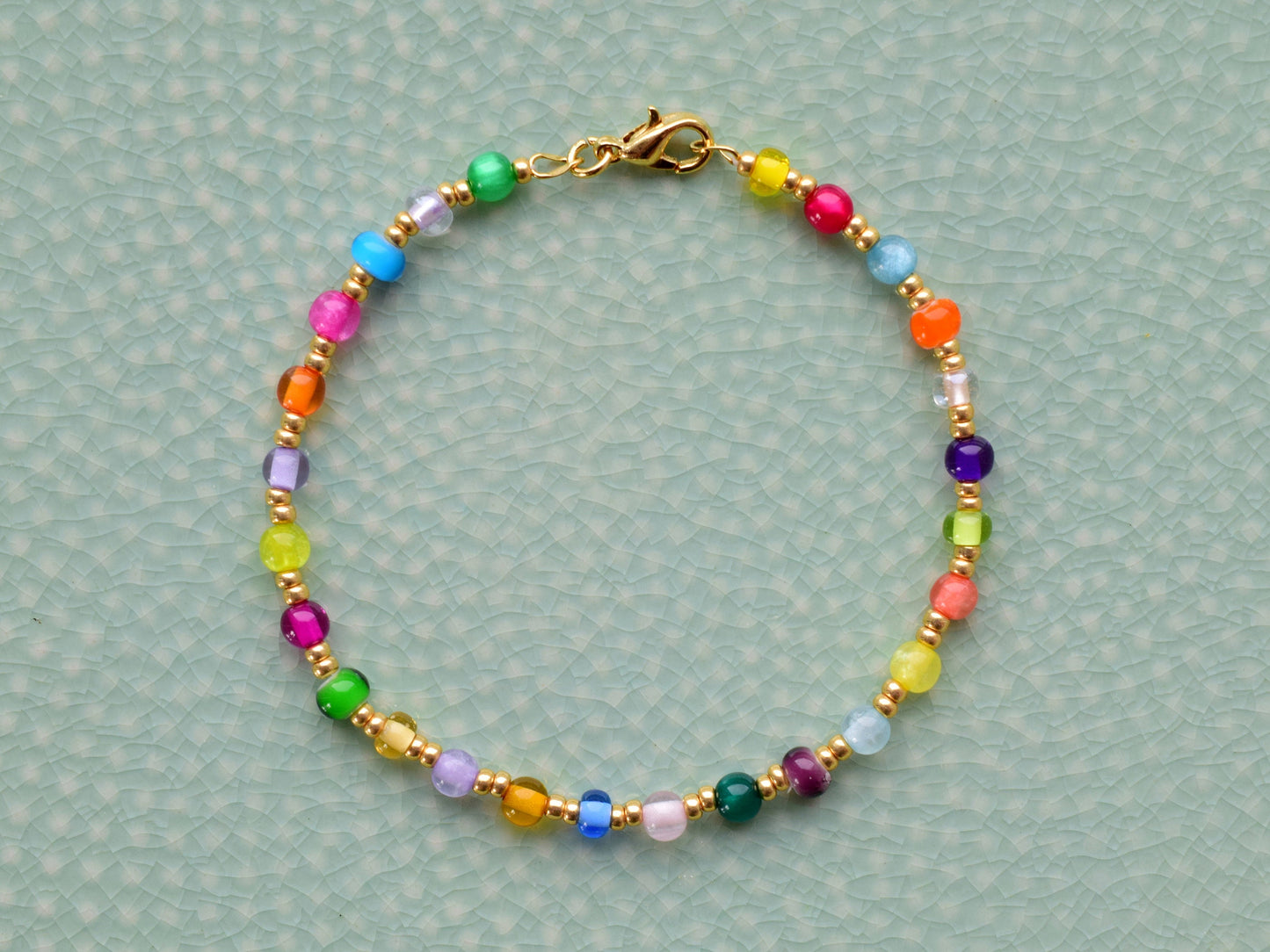 Colorful bead bracelet gold, colorful bracelet for women, mixed bead jewelry, friendship bracelet beads, birthday gift for her best friend