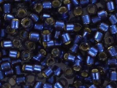 Miyuki Delica beads duracoat silverlined dyed navy blue, 5g 11/0 DB2191, cylindrical beads, transparent blue Miyuki, color 2191, dark blue