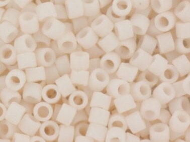 Miyuki Delica beads opaque matte bisque white, 5g 11/0 DB1510, cylindrical beads, off white Miyuki, color DB 1510, light cream