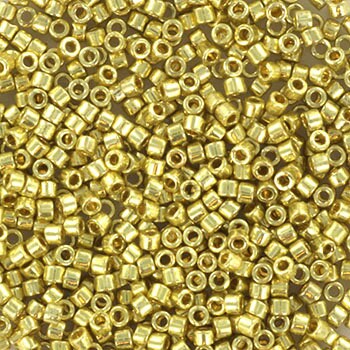 Miyuki Delica beads duracoat galvanized pale soft gold, 5g 11/0 DB 2502, Miyuki delica light gold, yellow gold, color DB2502