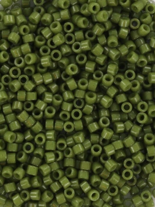 Miyuki Delica beads duracoat opaque moss green, 5g 11/0 DB2357, cylindrical beads, dark green Miyuki, DB 2357, Delica opaque forest green