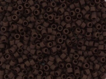 Miyuki Delica beads opaque matte espresso brown, 5g 11/0 color DB 1910, cylindrical beads, dark brown Miyuki DB1910