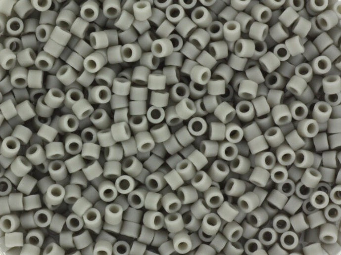 Miyuki Delica beads opaque matte gray, 5g 11/0 color DB 761, cylindrical beads, matte gray Miyuki DB761