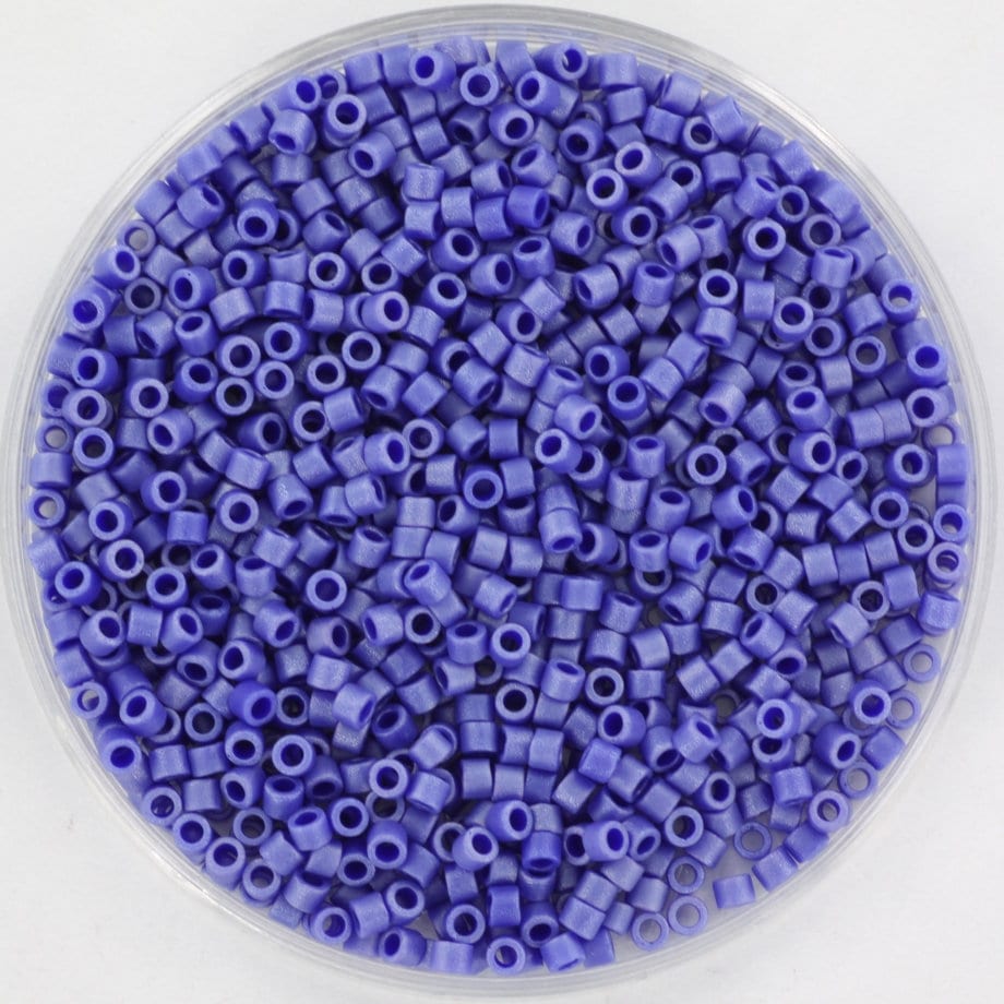 Miyuki Delica beads opaque matte luster cobalt blue, 5g 11/0 DB361, cylindrical beads, blue Miyuki, color DB 361, dark blue