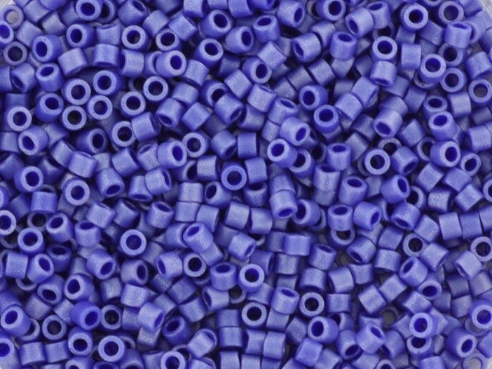 Miyuki Delica beads opaque matte luster cobalt blue, 5g 11/0 DB361, cylindrical beads, blue Miyuki, color DB 361, dark blue