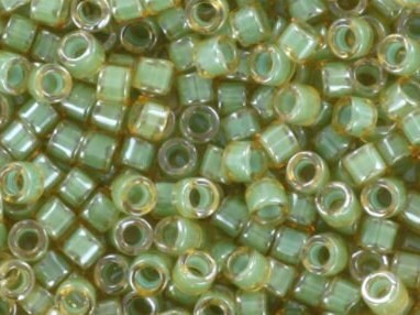 Miyuki Delica beads luminous asparagus green, 5g 11/0 color DB 2052, cylindrical beads, Miyuki green beads, Miyuki neon green