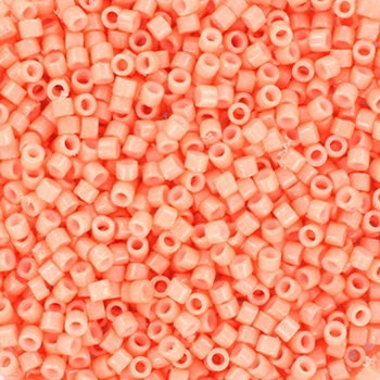 Miyuki Delica beads duracoat opaque dark salmon, 5g 11/0 DB2112, cylindrical beads, light pink Miyuki, DB 2112, Delica opaque pink