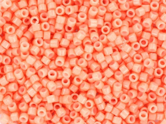 Miyuki Delica beads duracoat opaque dark salmon, 5g 11/0 DB2112, cylindrical beads, light pink Miyuki, DB 2112, Delica opaque pink