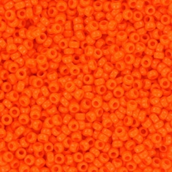 Miyuki seed beads 11/0, opaque orange 406, 10g japanese beads, orange glass beads, size 2mm, round rocailles, Miyuki orange