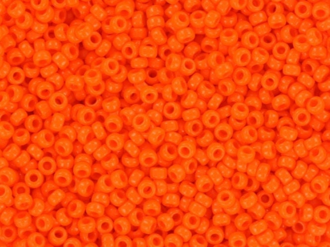 Miyuki seed beads 11/0, opaque orange 406, 10g japanese beads, orange glass beads, size 2mm, round rocailles, Miyuki orange