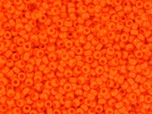 Miyuki seed beads 11/0, opaque orange 406, 10g japanese beads, orange glass beads, size 2mm, round rocailles, Miyuki orange