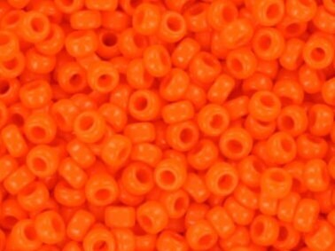 Miyuki seed beads 11/0, opaque orange 406, 10g japanese beads, orange glass beads, size 2mm, round rocailles, Miyuki orange